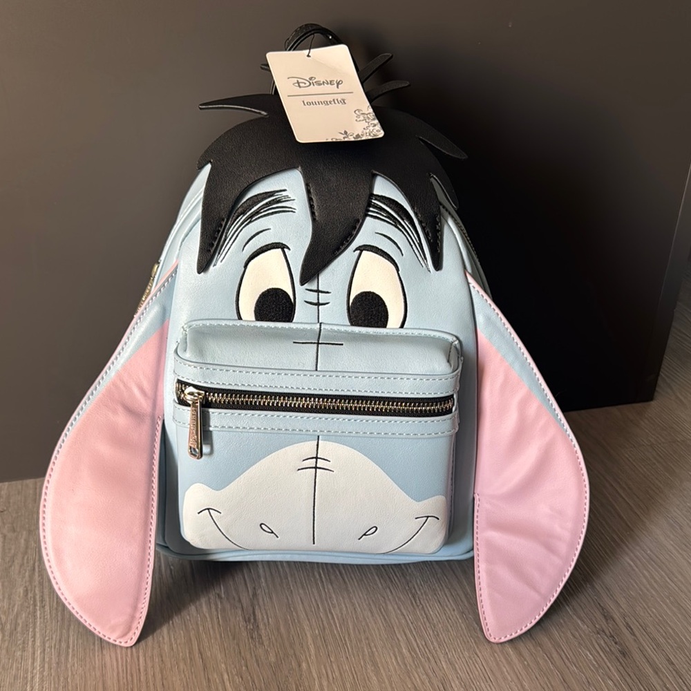 Disney Loungefly Blue and Pink Eeyore Backpack